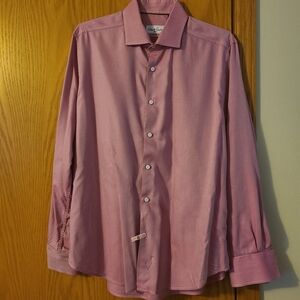 Robert Graham Pink Dress Shirt Elegant Cotton Blend